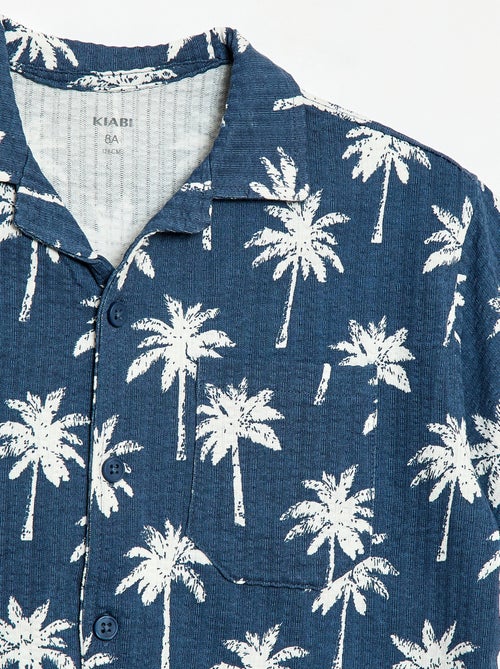 Camicia a maniche corte in nido d'ape - Kiabi