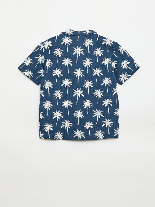 Camicia a maniche corte in nido d'ape - Kiabi