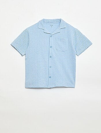 Camicia a maniche corte in nido d'ape