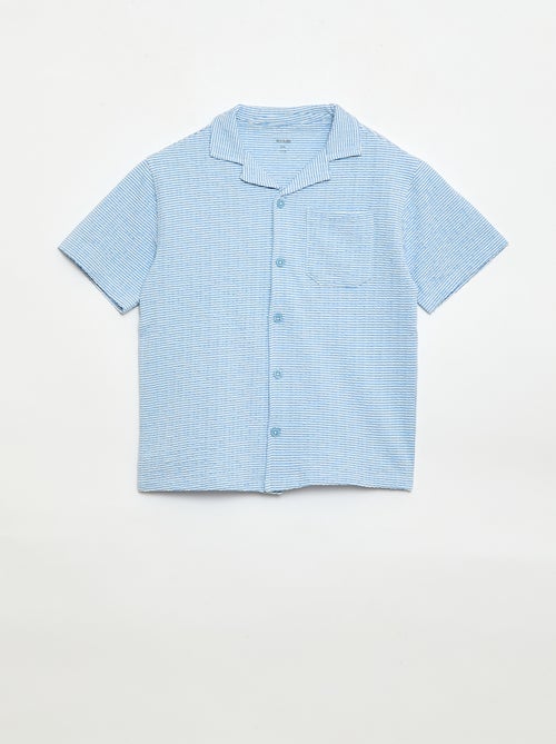 Camicia a maniche corte in nido d'ape - Kiabi