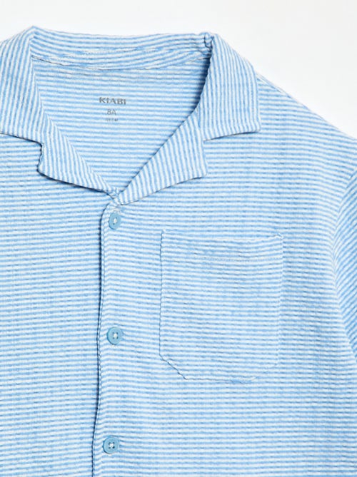 Camicia a maniche corte in nido d'ape - Kiabi