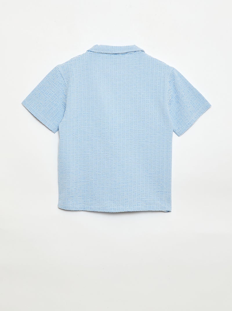Camicia a maniche corte in nido d'ape Blu - Kiabi