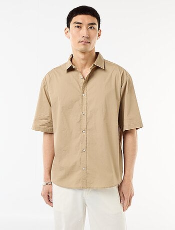 Camicia a maniche corte in popeline