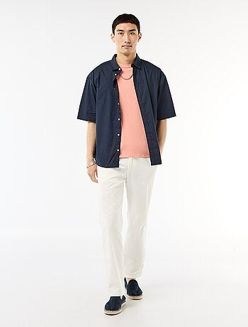 Camicia a maniche corte in popeline