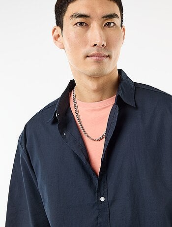 Camicia a maniche corte in popeline