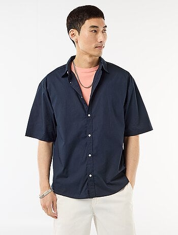 Camicia a maniche corte in popeline