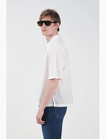 Camicia a maniche corte in popeline di cotone da uomo giesto