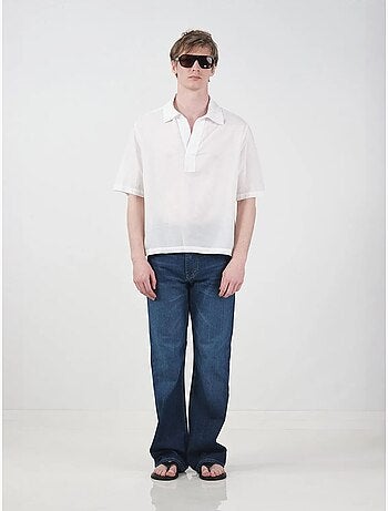 Camicia a maniche corte in popeline di cotone da uomo giesto