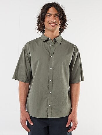 Camicia a maniche corte in popeline
