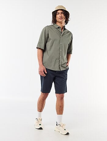 Camicia a maniche corte in popeline