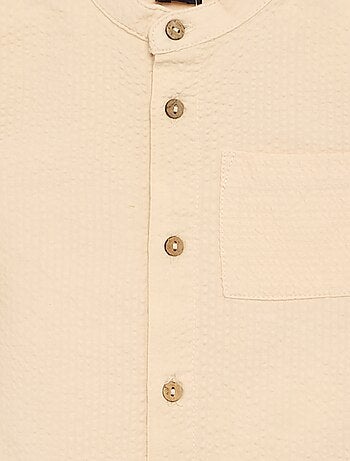 Camicia a maniche corte in seersucker