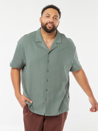 Camicia a maniche corte in tessuto casual