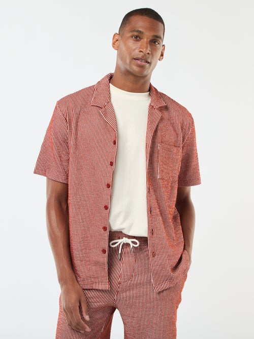 Camicia a maniche corte in tessuto effetto crespone - - Kiabi