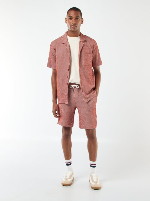 Camicia a maniche corte in tessuto effetto crespone - - Kiabi