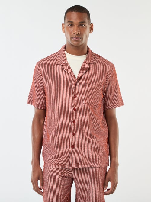 Camicia a maniche corte in tessuto effetto crespone - - Kiabi