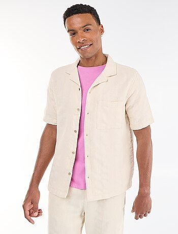 Camicia a maniche corte in tessuto fantasia