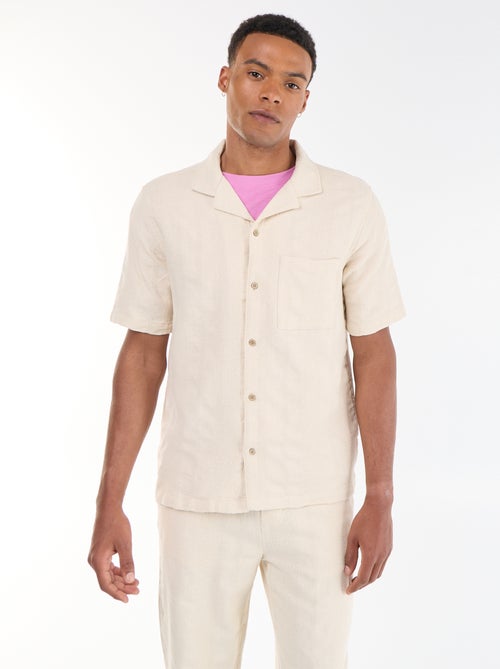 Camicia a maniche corte in tessuto fantasia - Kiabi