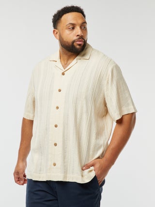 Camicia a maniche corte in tessuto fantasia