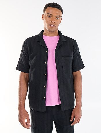 Camicia a maniche corte in tessuto fantasia