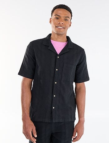 Camicia a maniche corte in tessuto fantasia