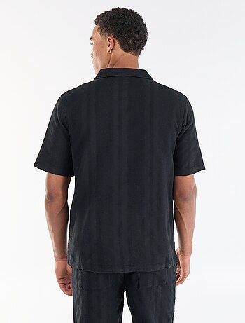 Camicia a maniche corte in tessuto fantasia