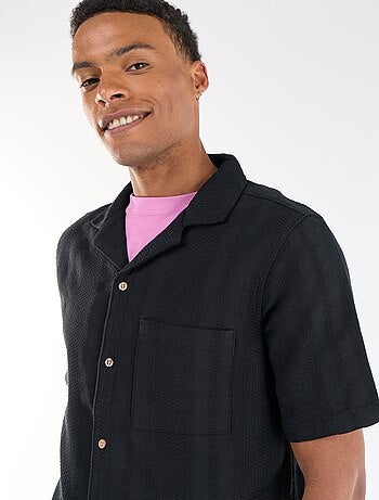 Camicia a maniche corte in tessuto fantasia
