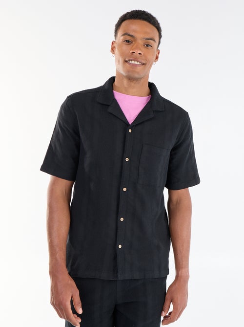 Camicia a maniche corte in tessuto fantasia - Kiabi