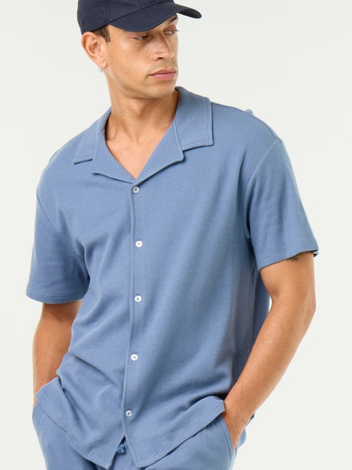 Camicia a maniche corte in tessuto goffrato - Kiabi Camicia a maniche corte in tessuto goffrato - Kiabi
