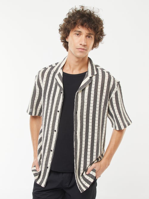 Camicia a maniche corte in tessuto traforato - Kiabi