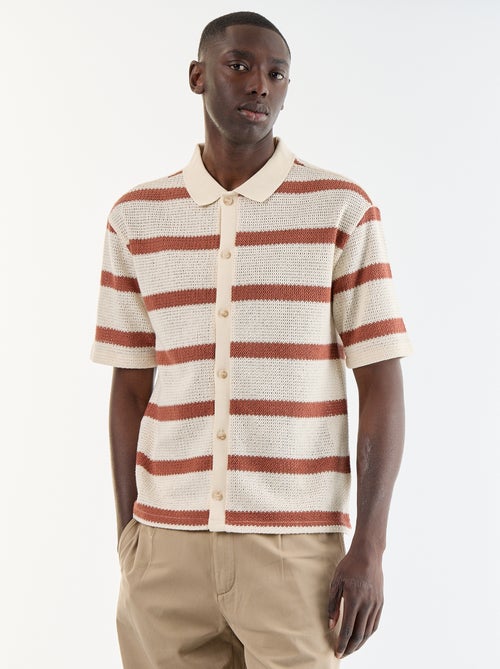 Camicia a maniche corte in tessuto traforato - Kiabi