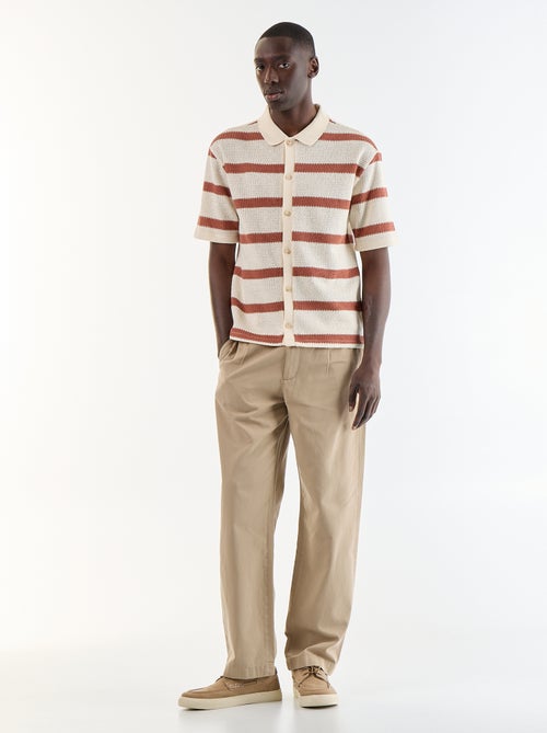 Camicia a maniche corte in tessuto traforato - Kiabi