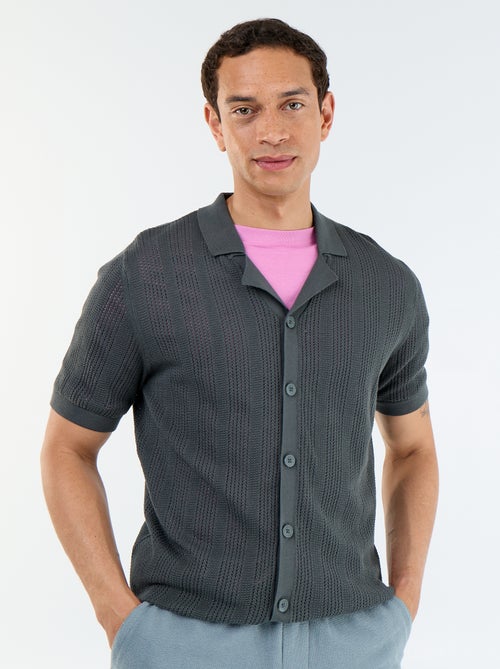 Camicia a maniche corte in tessuto traforato - Kiabi