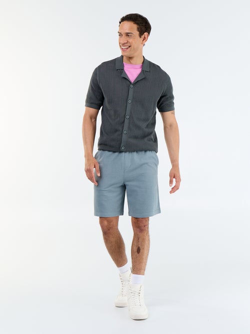 Camicia a maniche corte in tessuto traforato - Kiabi