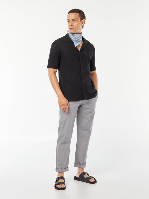 Camicia a maniche corte in tessuto traforato - Kiabi