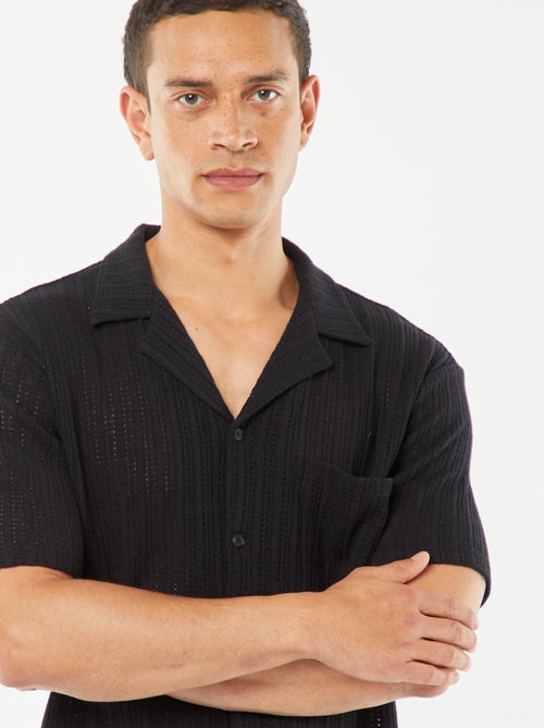 Camicia a maniche corte in tessuto traforato - Kiabi