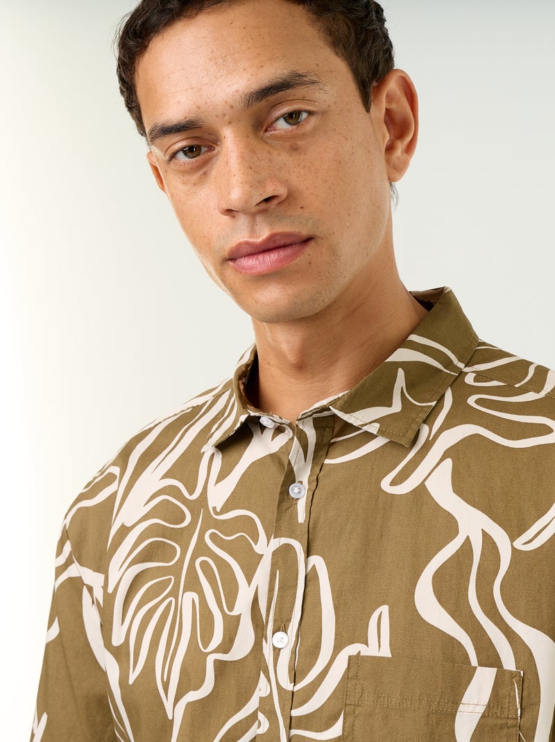 Camicia a maniche corte Kaki - Kiabi