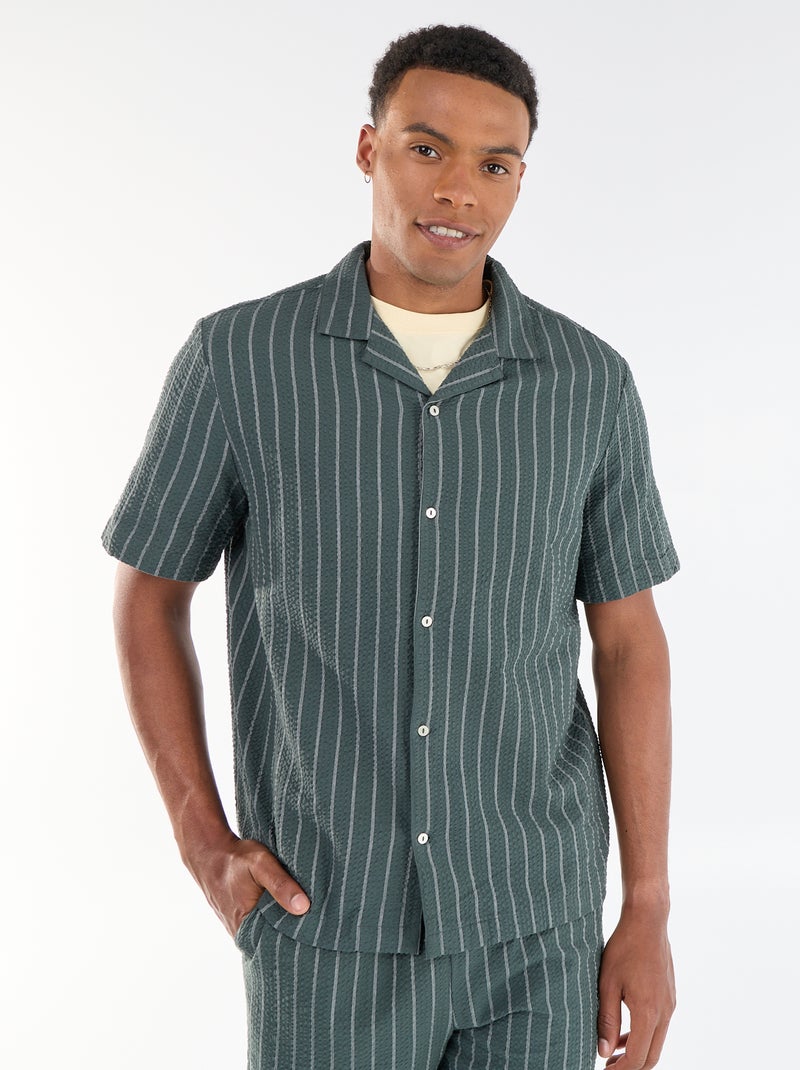 Camicia a maniche corte Kaki - Kiabi