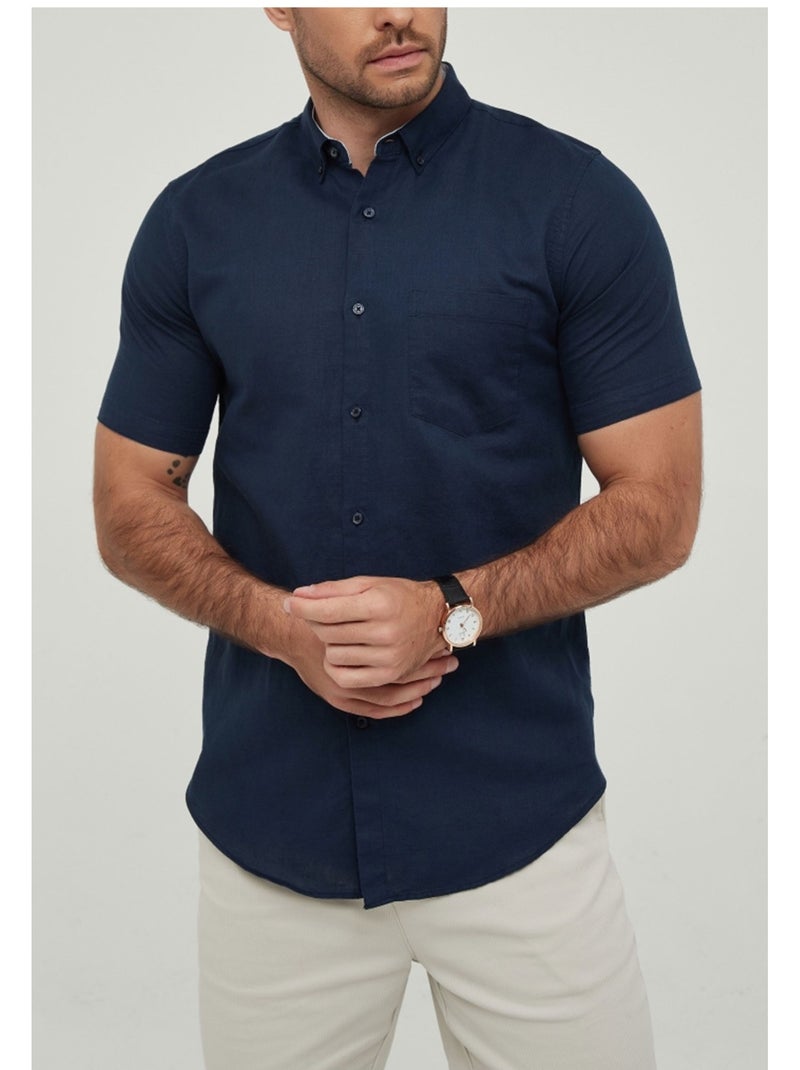 Camicia a maniche corte Kebello Blu marino - Kiabi