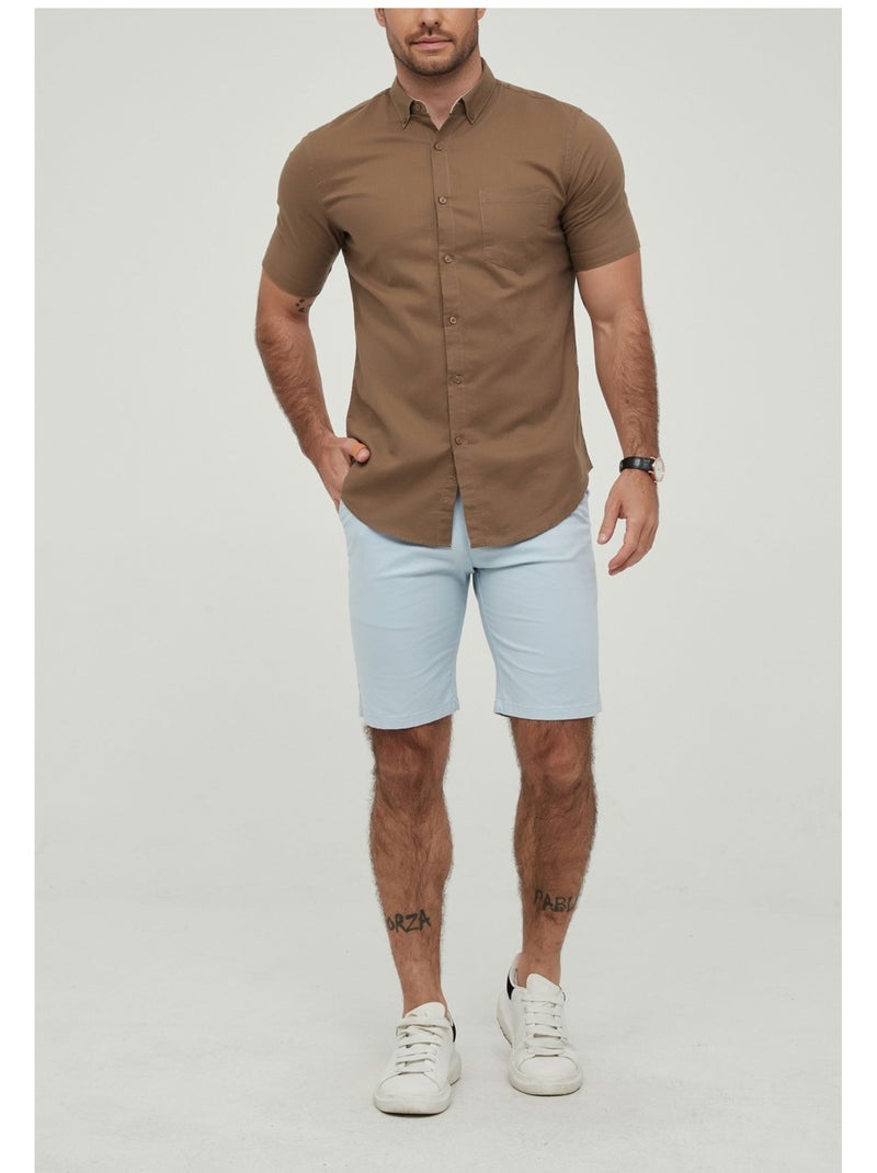 Camicia a maniche corte Kebello Marrone - Kiabi