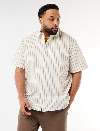 Camicia a maniche corte leggera a righe