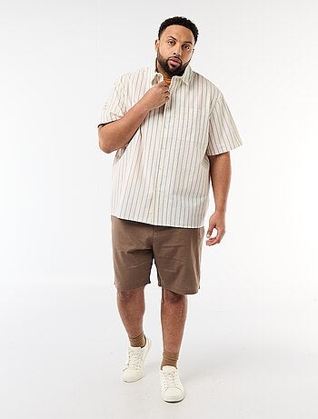 Camicia a maniche corte leggera a righe