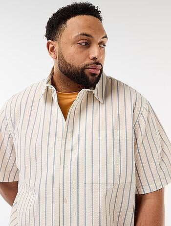 Camicia a maniche corte leggera a righe