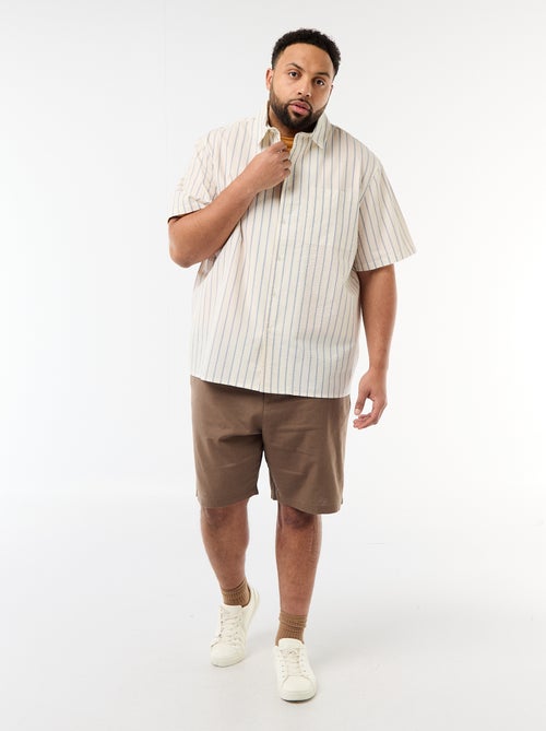 Camicia a maniche corte leggera a righe - Kiabi