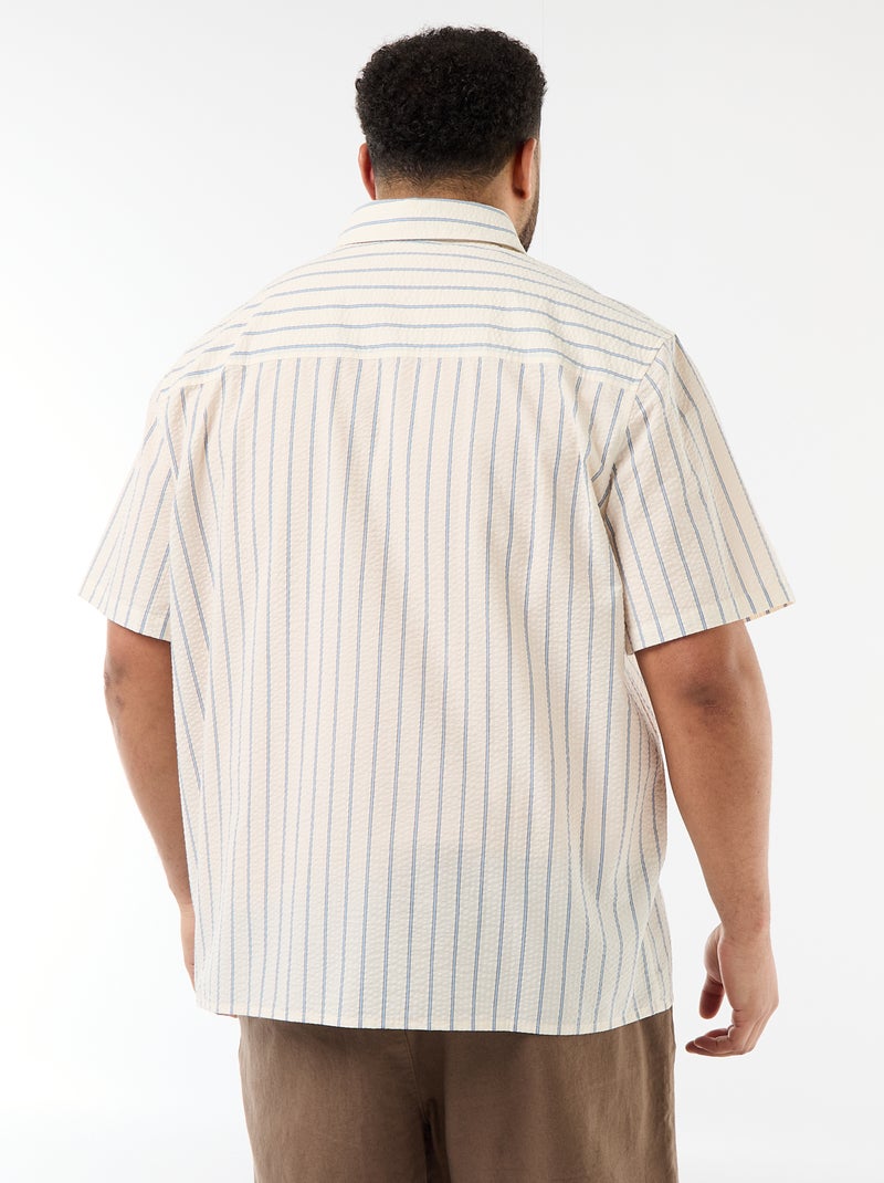 Camicia a maniche corte leggera a righe Bianco - Kiabi