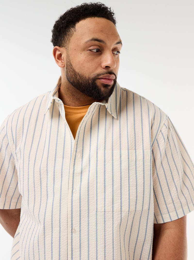 Camicia a maniche corte leggera a righe Bianco - Kiabi
