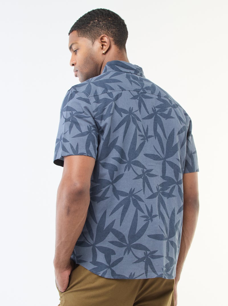 Camicia a maniche corte leggera con fantasia Blu - Kiabi