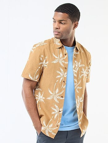 Camicia a maniche corte leggera con fantasia