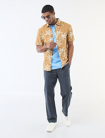 Camicia a maniche corte leggera con fantasia