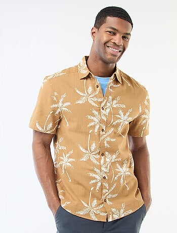 Camicia a maniche corte leggera con fantasia