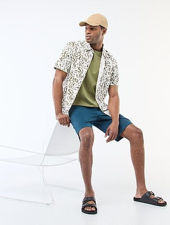 Camicia a maniche corte leggera con fantasia